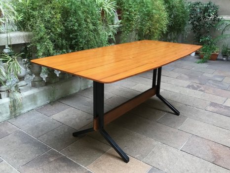 TAVOLO LEGNO E FERRO ANNI 60