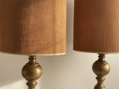 COPPIA DI LAMPADE BASE IN BRONZO