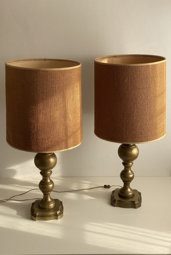 COPPIA DI LAMPADE BASE IN BRONZO