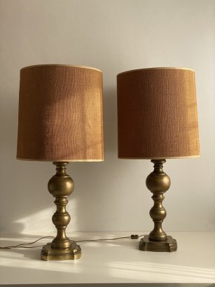 COPPIA DI LAMPADE BASE IN BRONZO